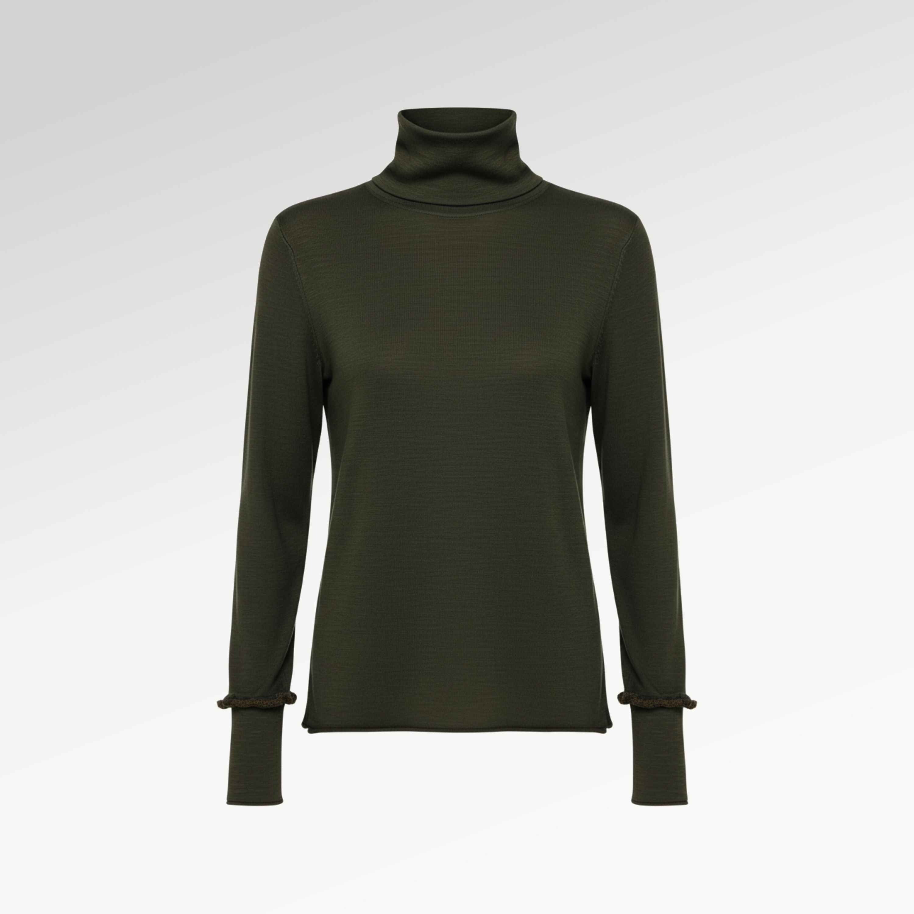 Olive green turtleneck sweater