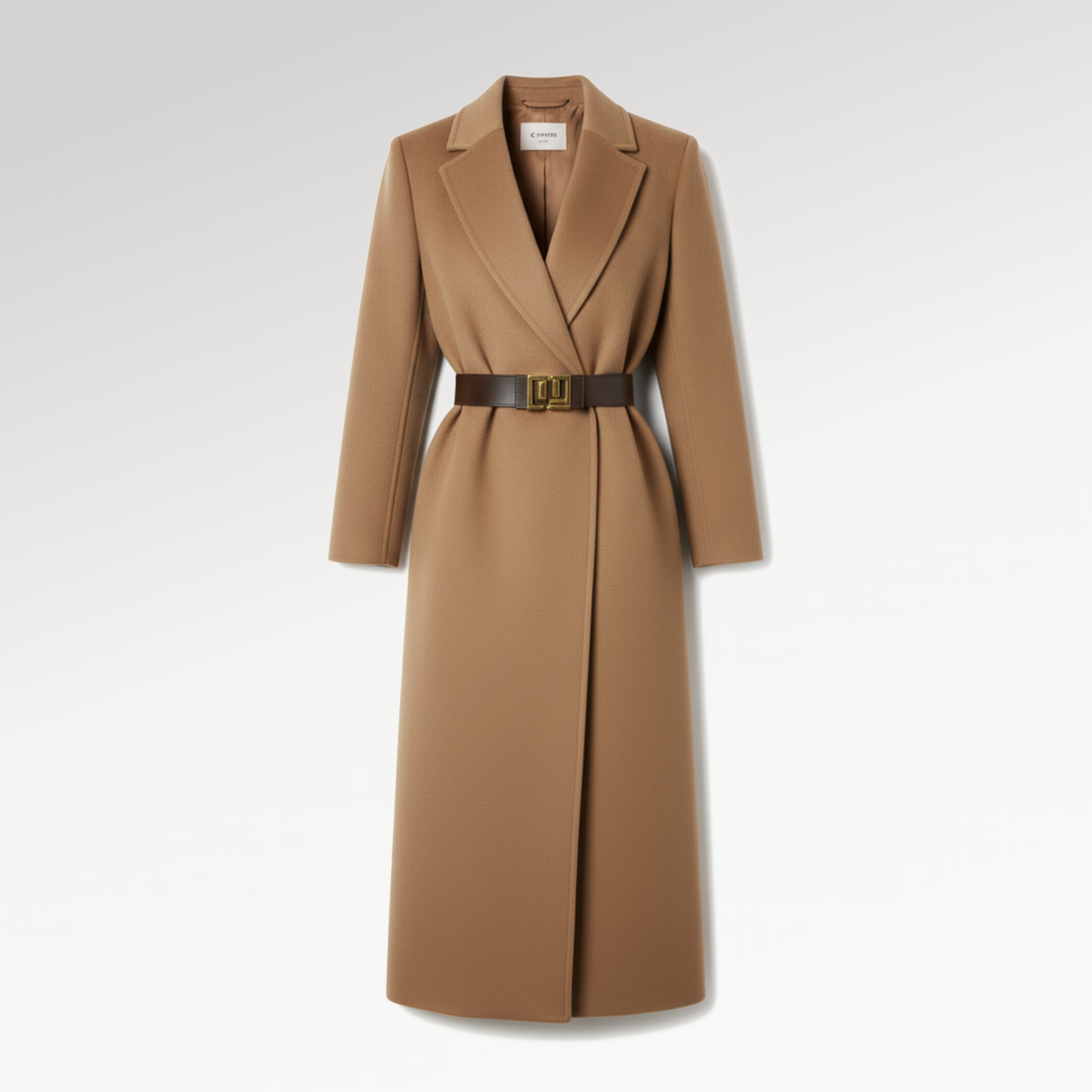 Camel Wool Belted Coat