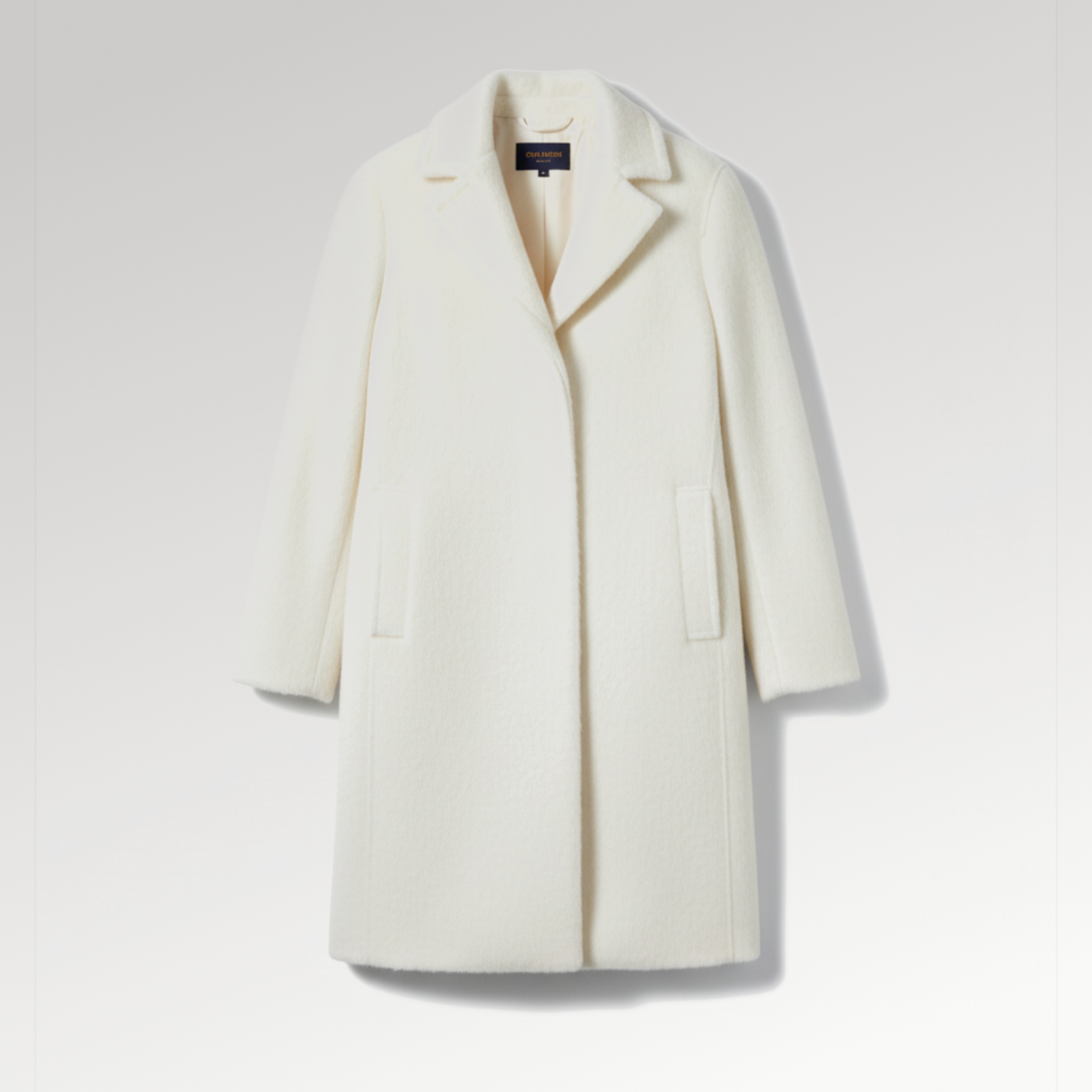 Elegant White Wool Coat