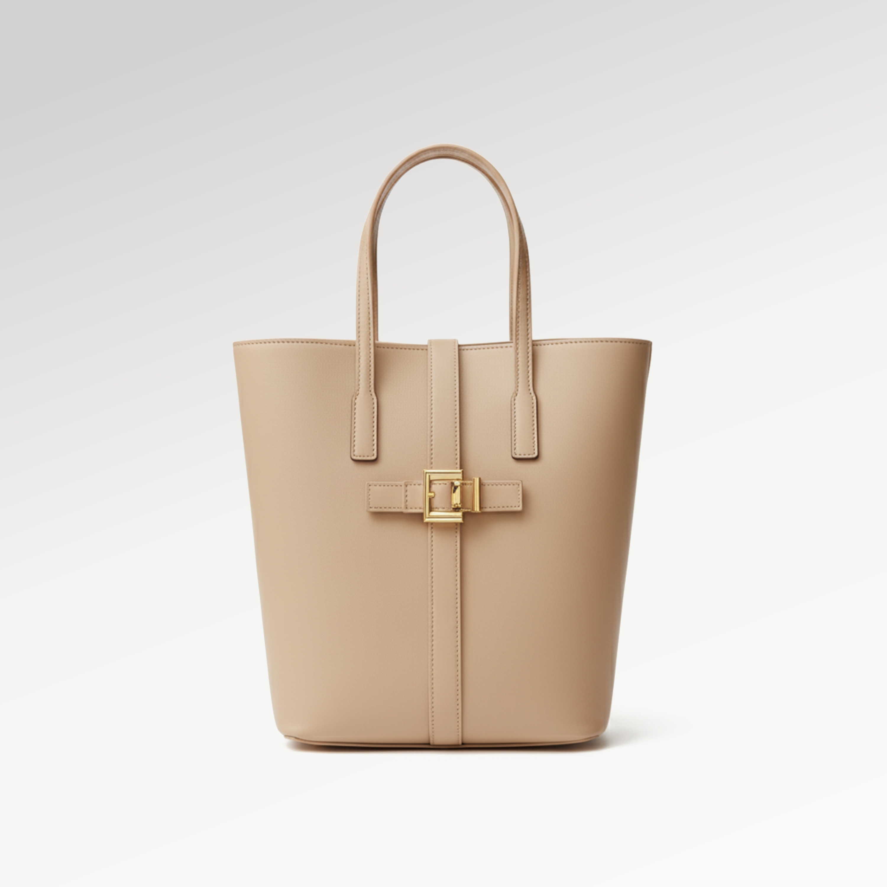 Beige Leather Tote Bag