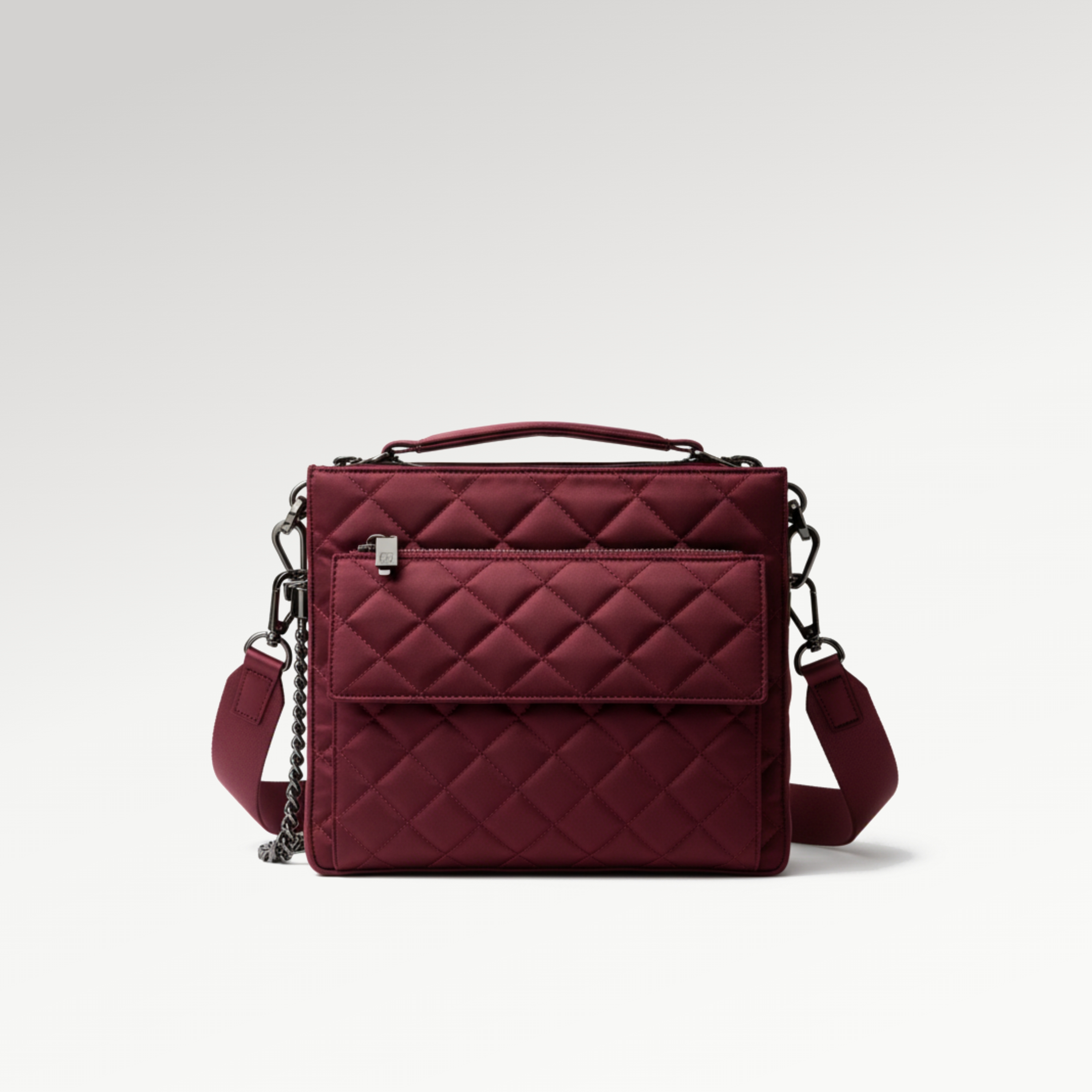 Burgundy Quilted Handbag