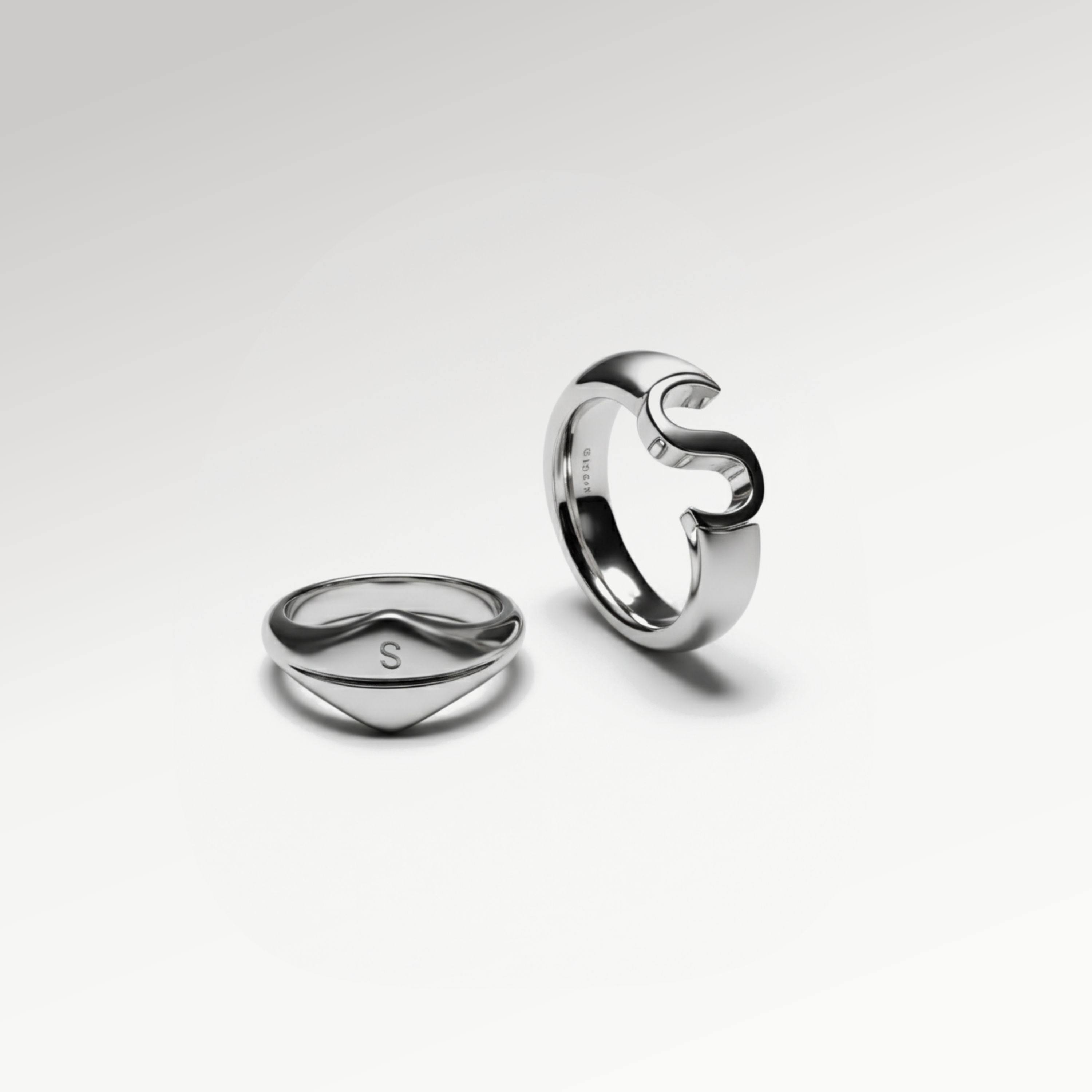 Silver Initial Rings