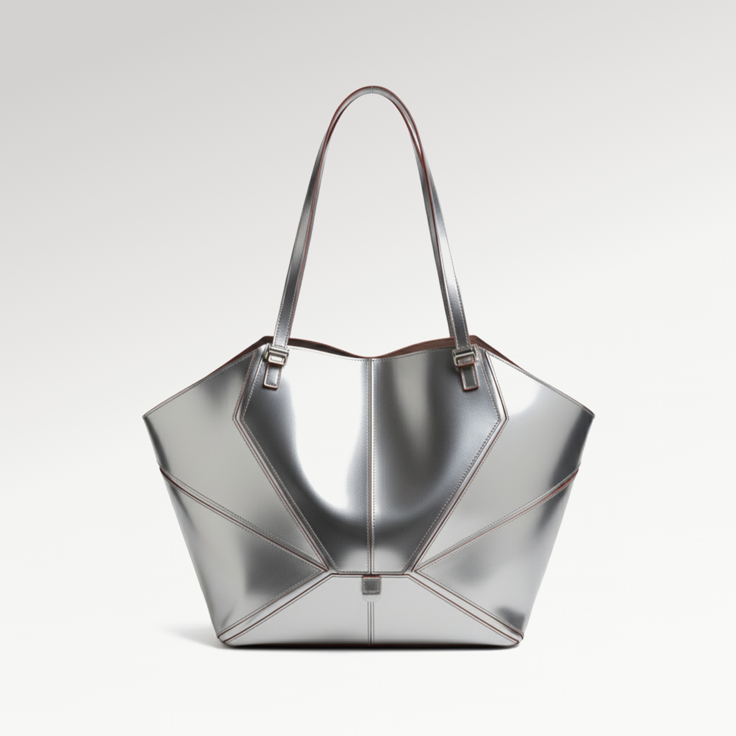 Geometric Silver Tote Bag