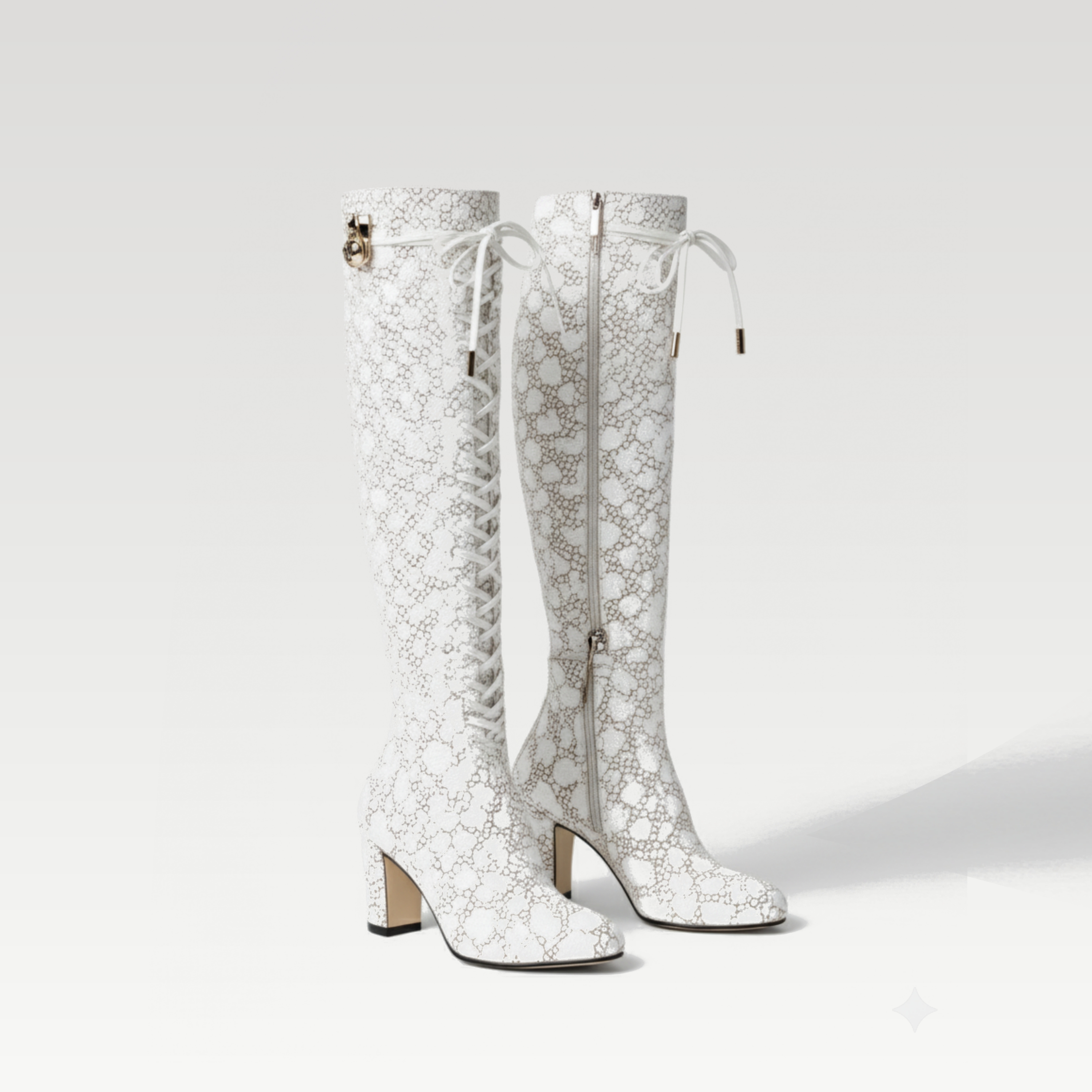 White Designer Knee-High Boots