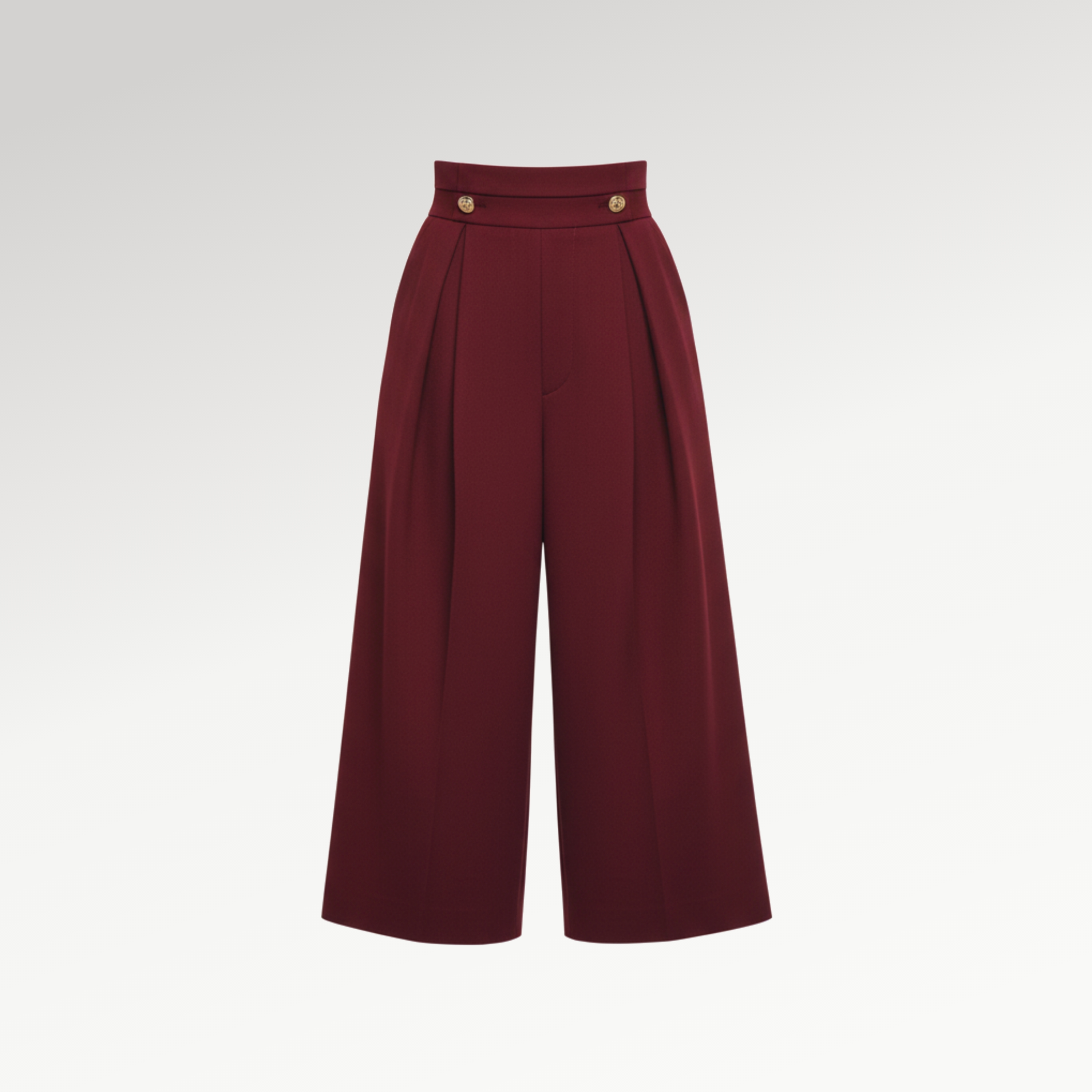 Wide-Leg Burgundy Trousers