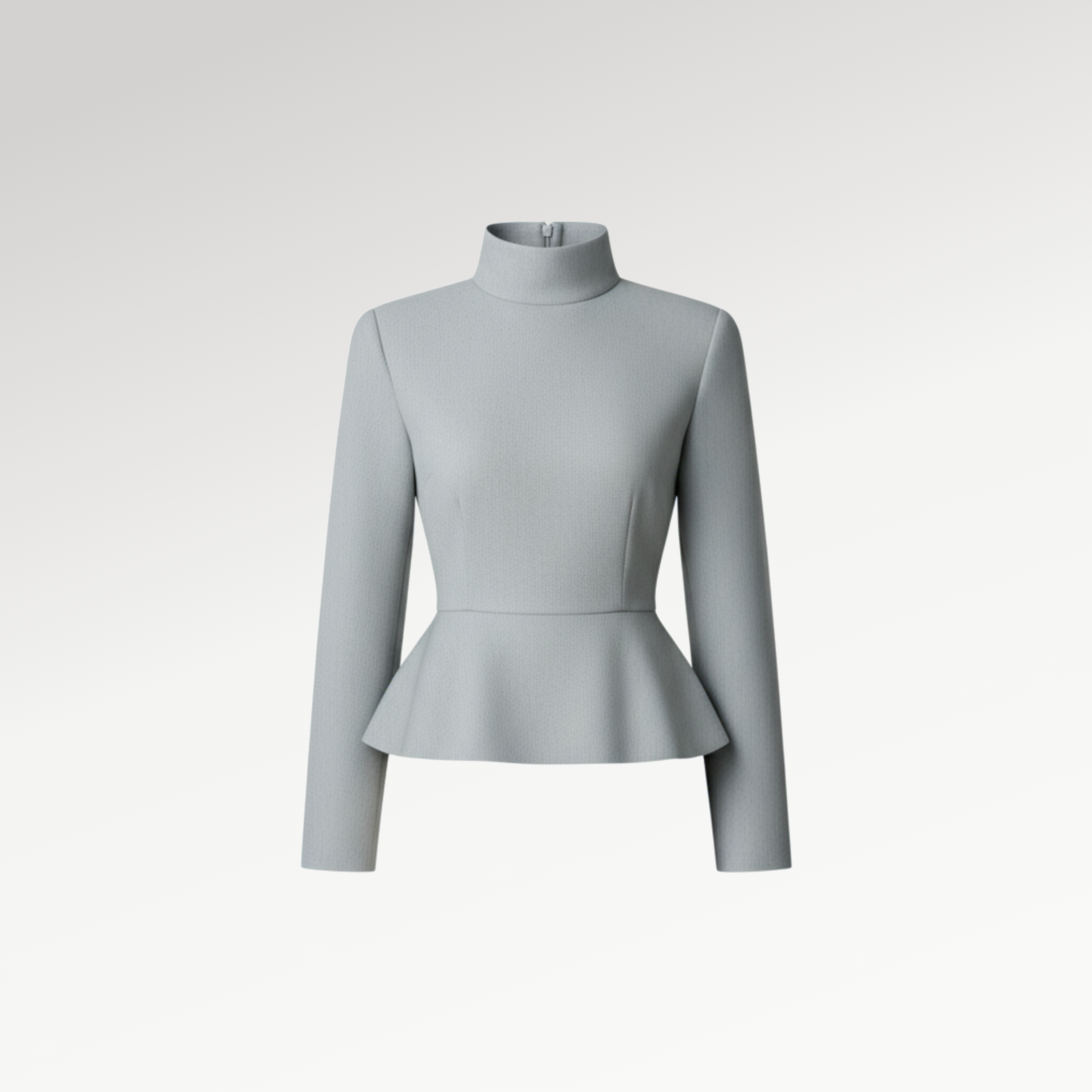 Grey Peplum Long Sleeve Top