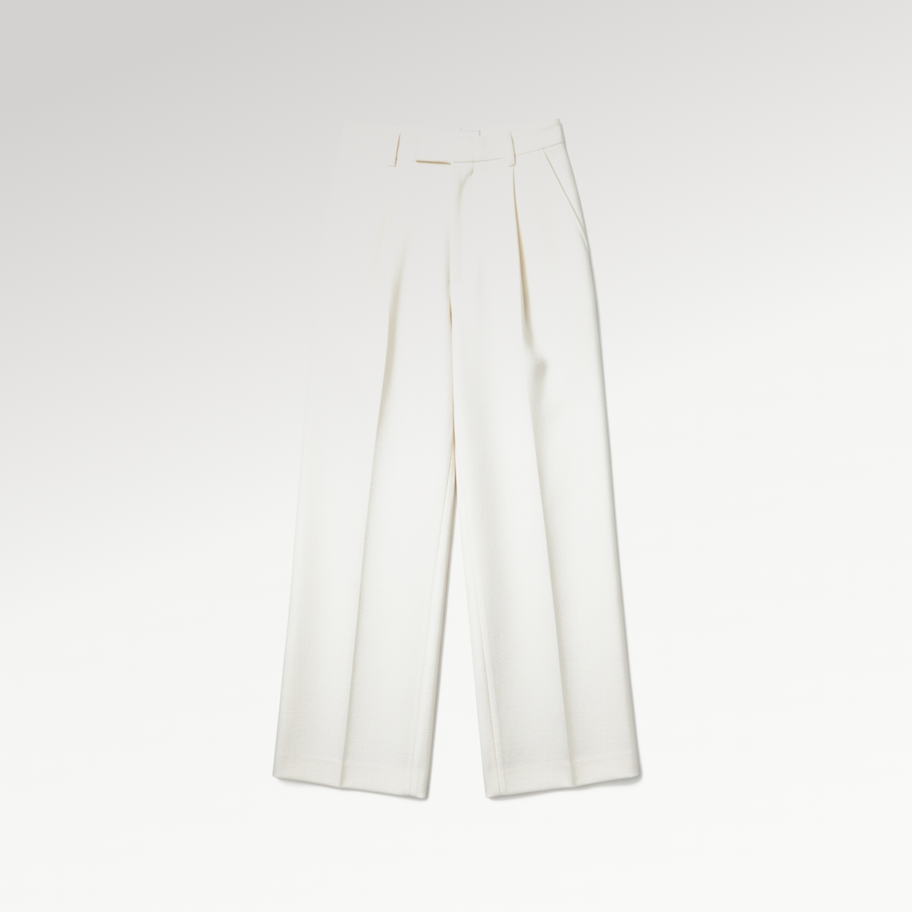 White Wide-Leg Trousers