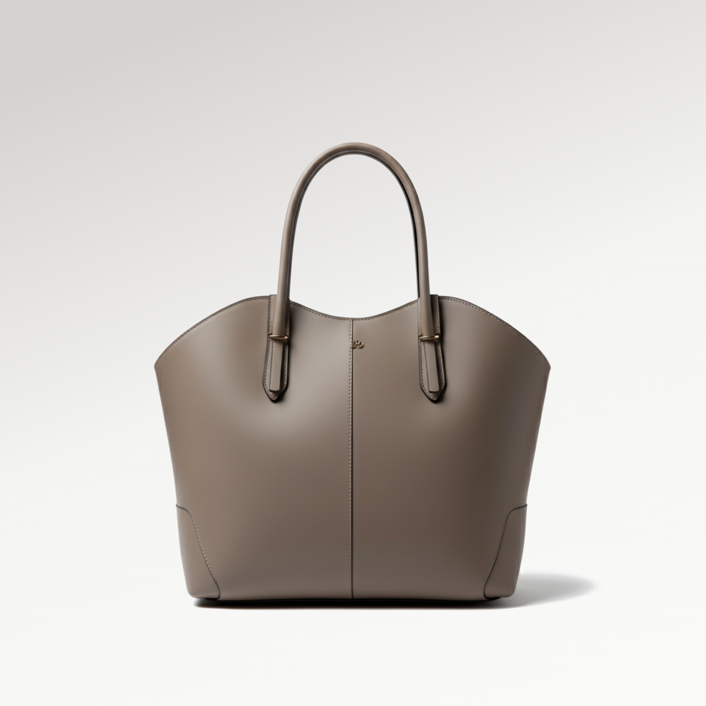 Taupe Leather Tote Bag