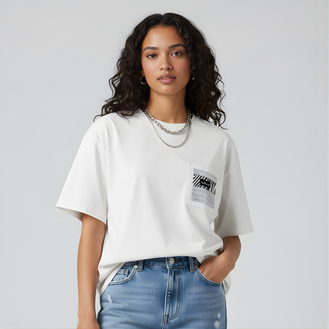 The YESHUA Silver Croc Stripe-Insert Tee