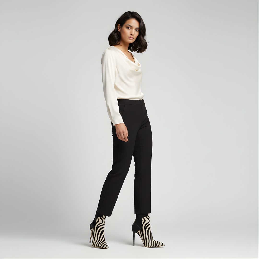 YESHUA Zebra High-Heel Sock Boot