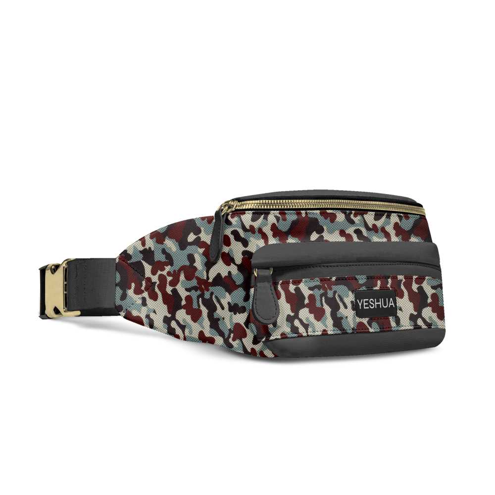 YESHUA Black Crossbody Bag with Camo Print