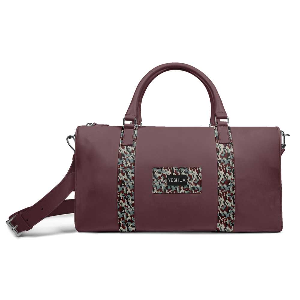 Burgundy Leather Duffel Bag