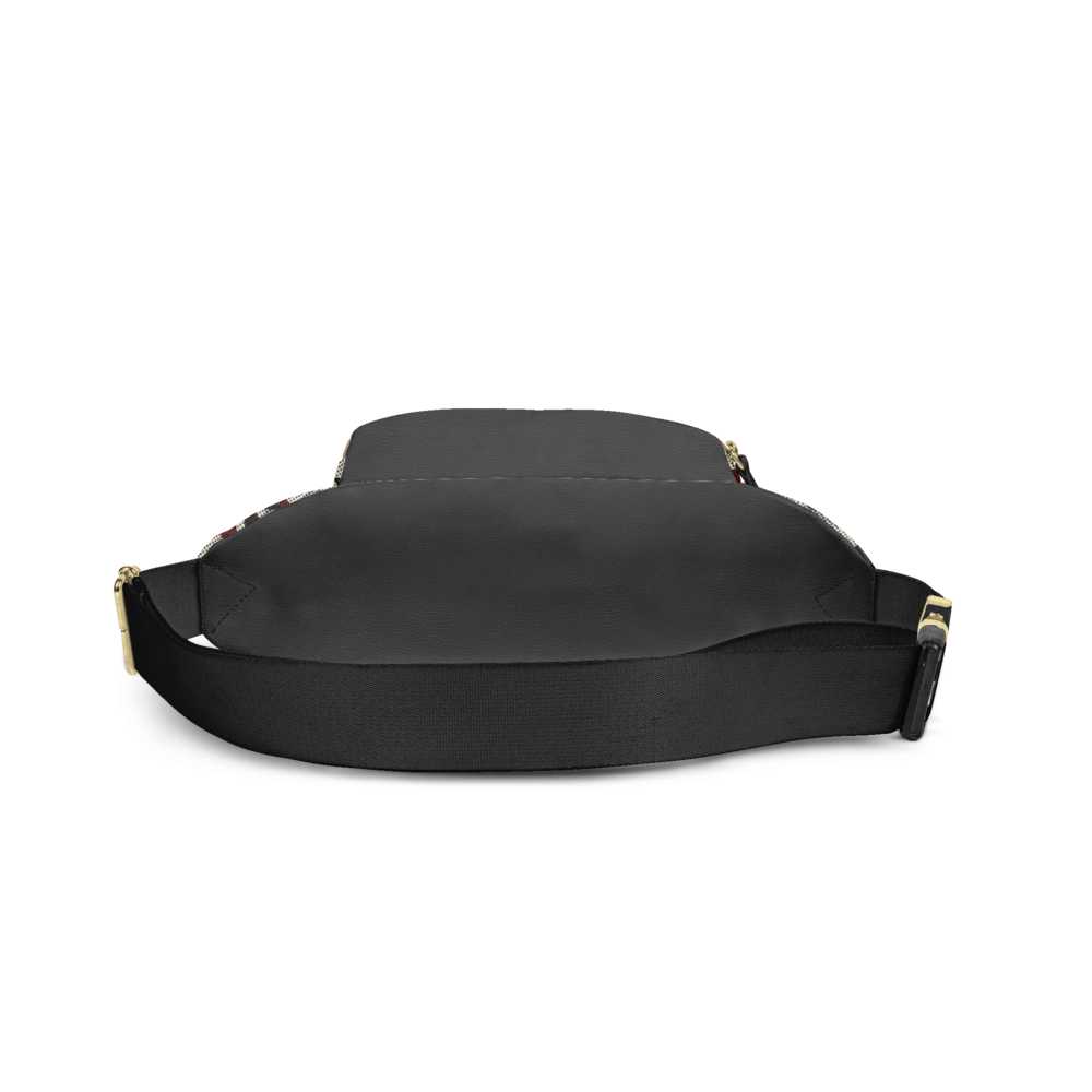 Black Crossbody Bag with Camo Print