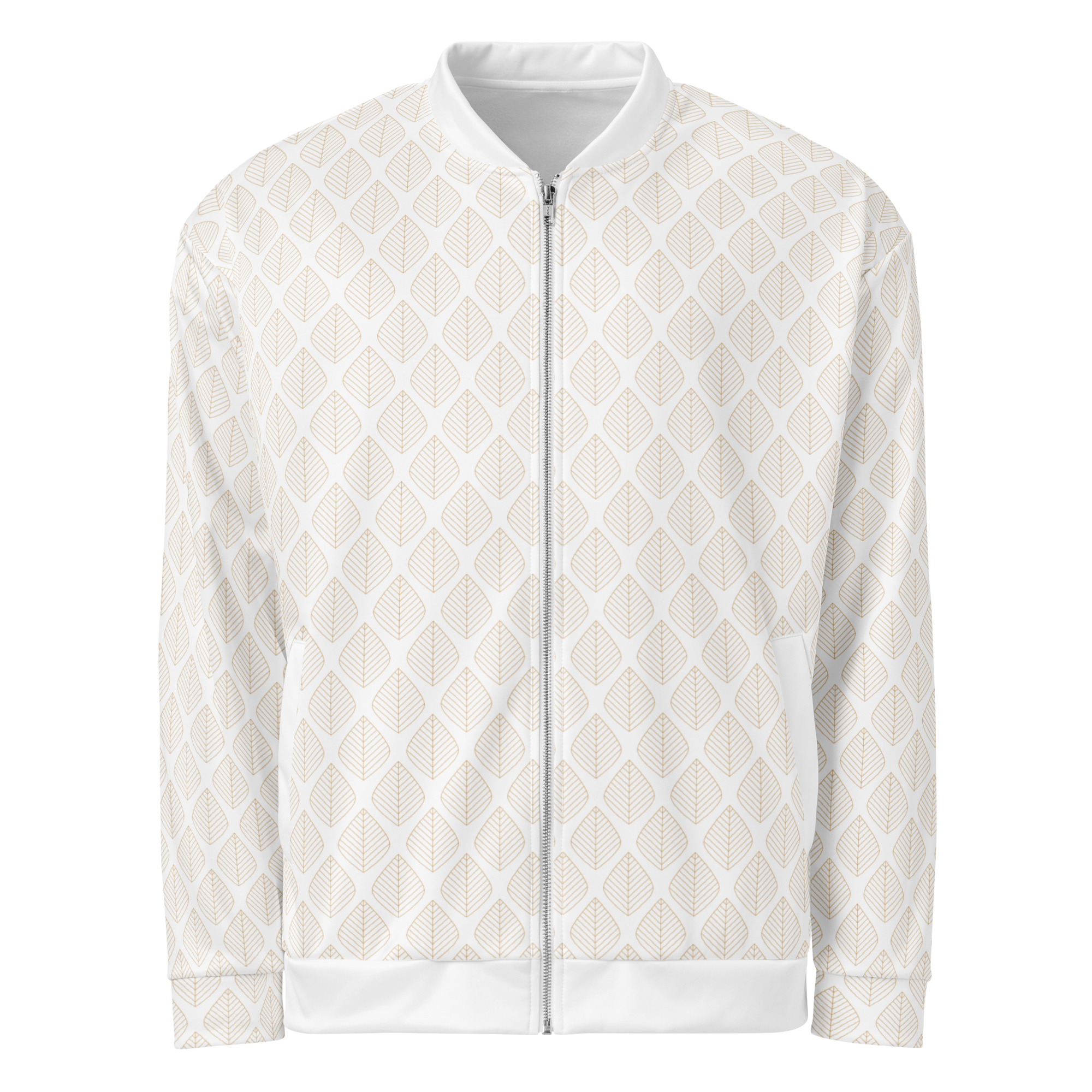 Paper Leaf Pattern Bomber Jacket