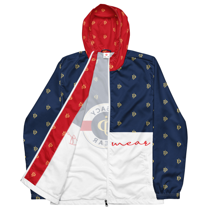 Dj legacwear (Blu/R/White) Hooded Windbreaker Jacket