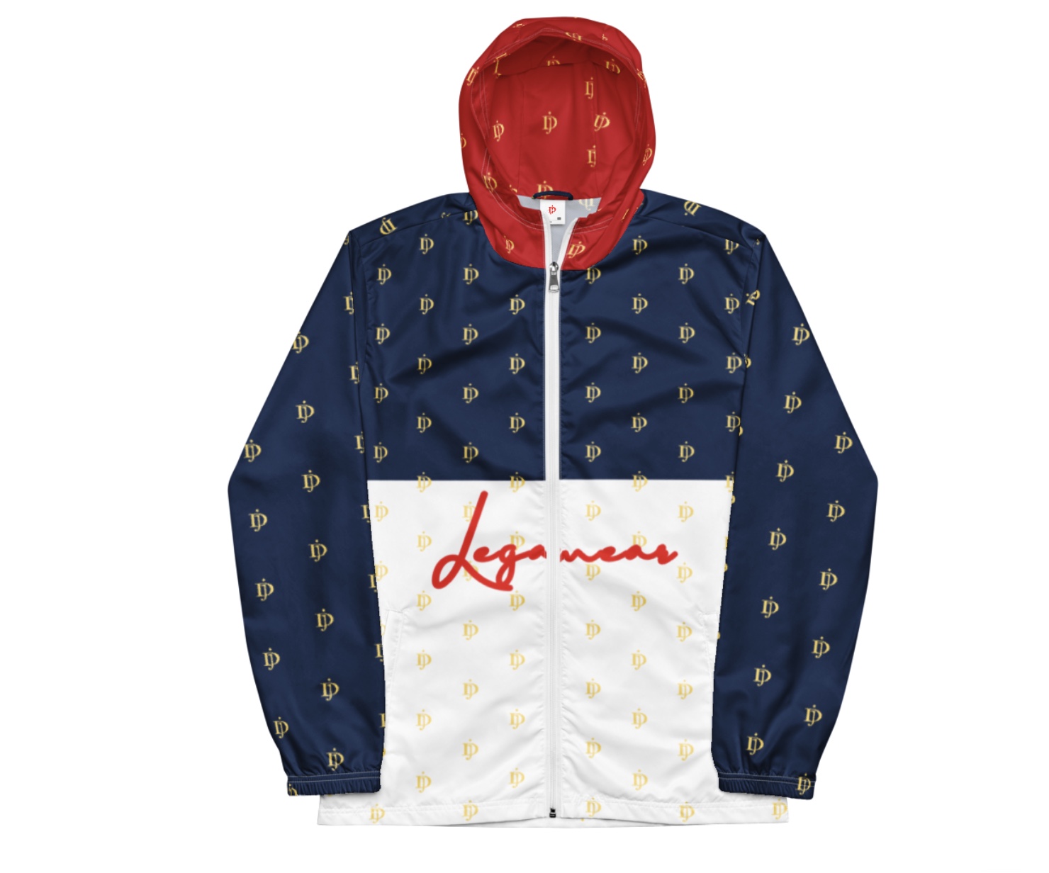 Dj legacwear (Blu/R/White) Hooded Windbreaker Jacket