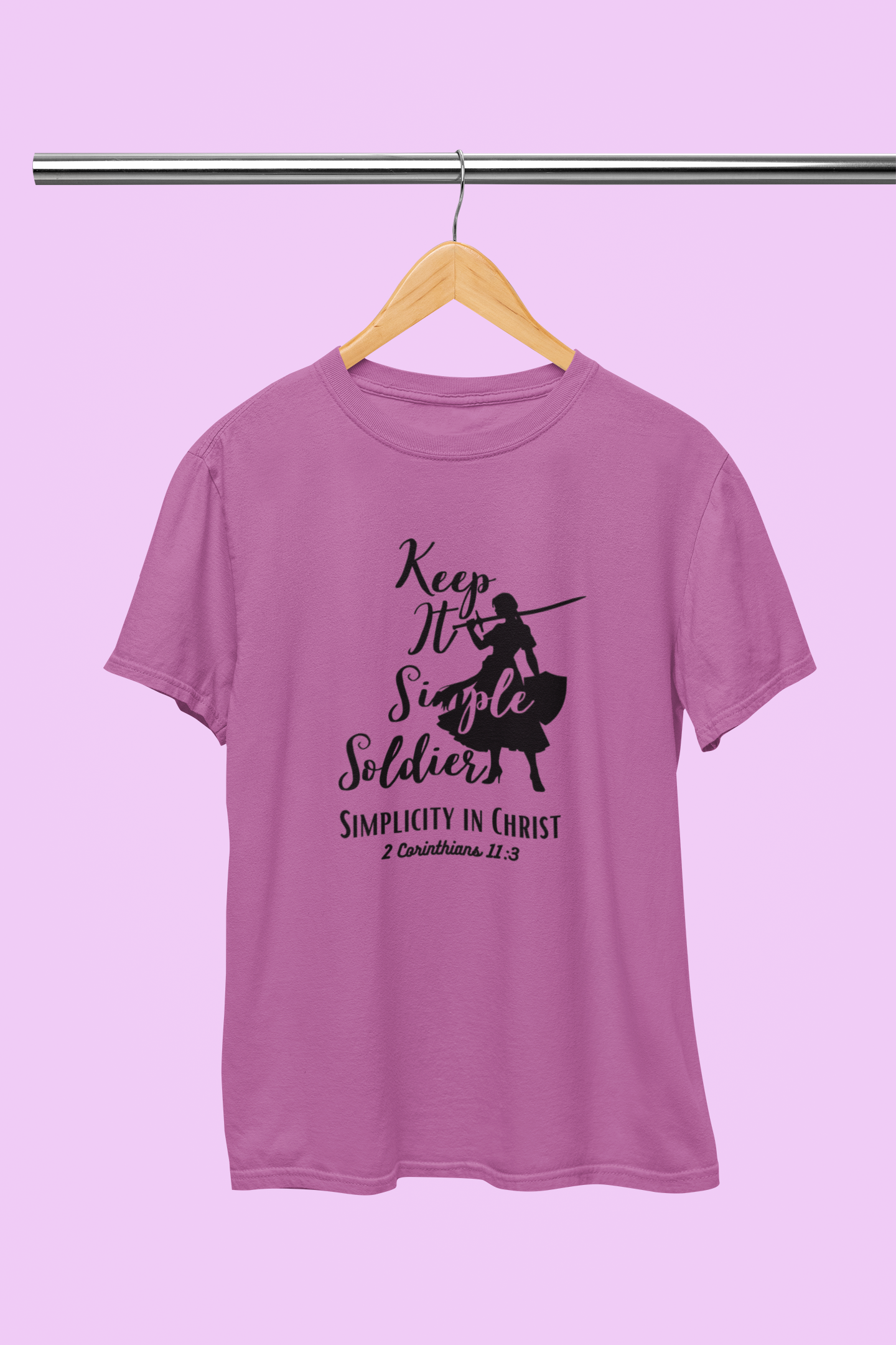 Keep It Simple Soldier Softstyle T-Shirt with female design