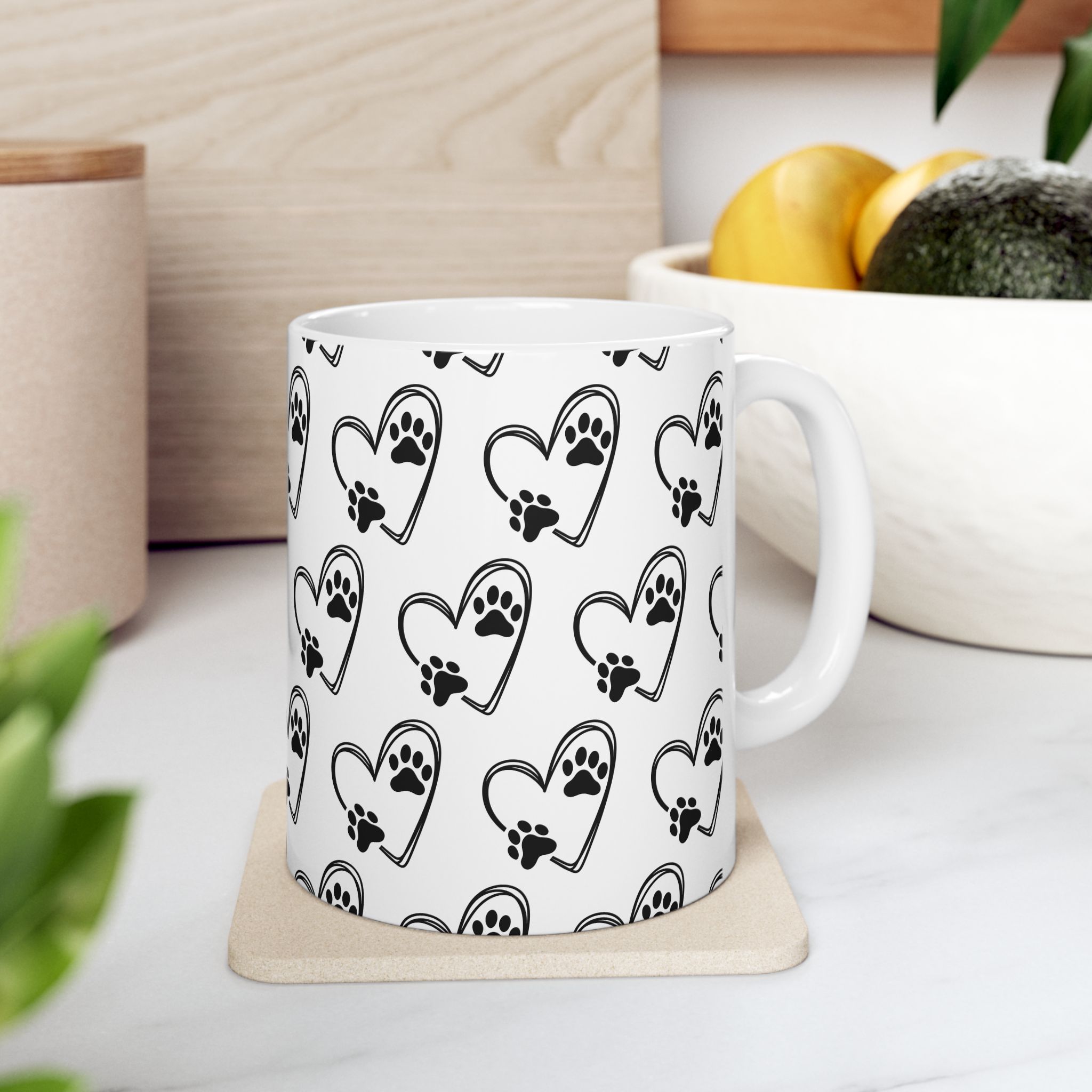 Heart and Paw Print 11 oz Mug