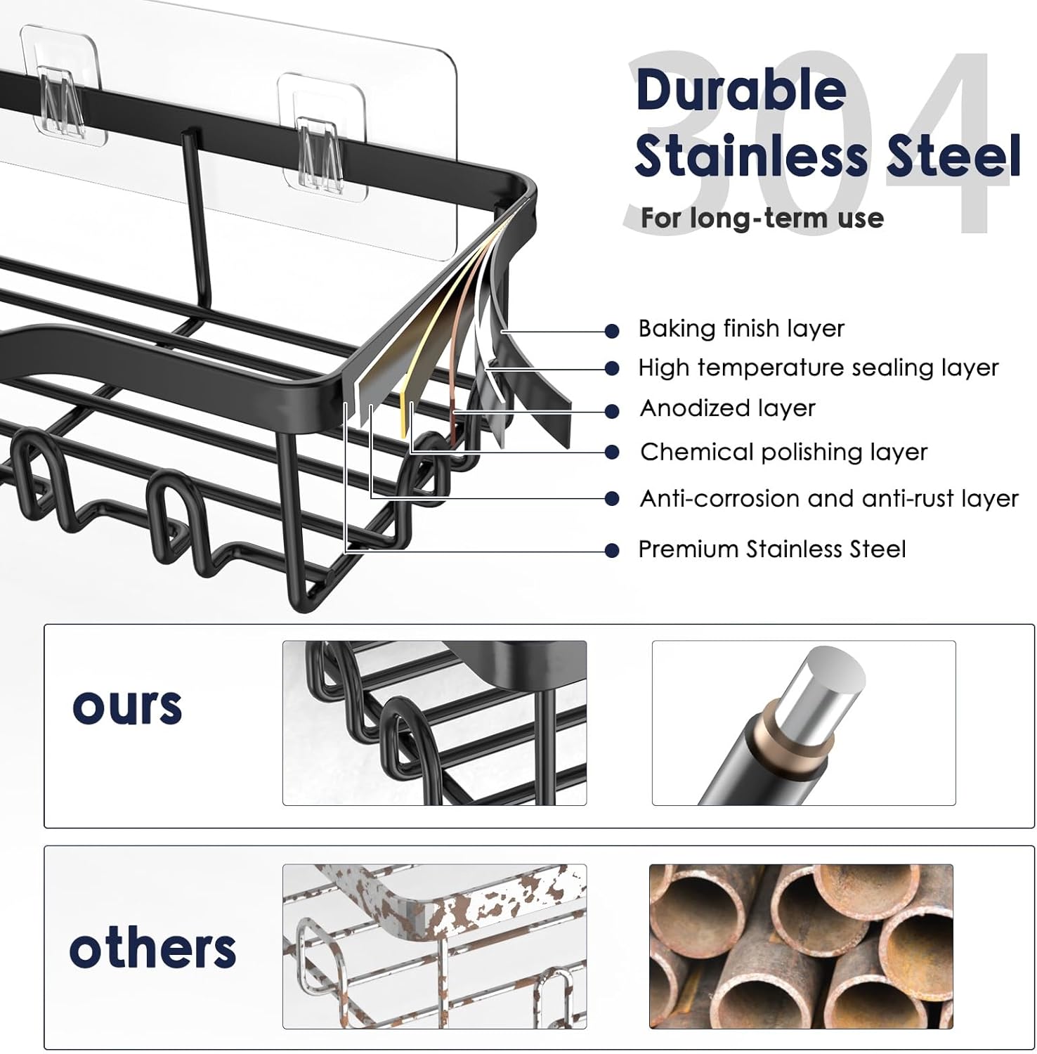 Wall Mounted Bathroom Organizer Shelf