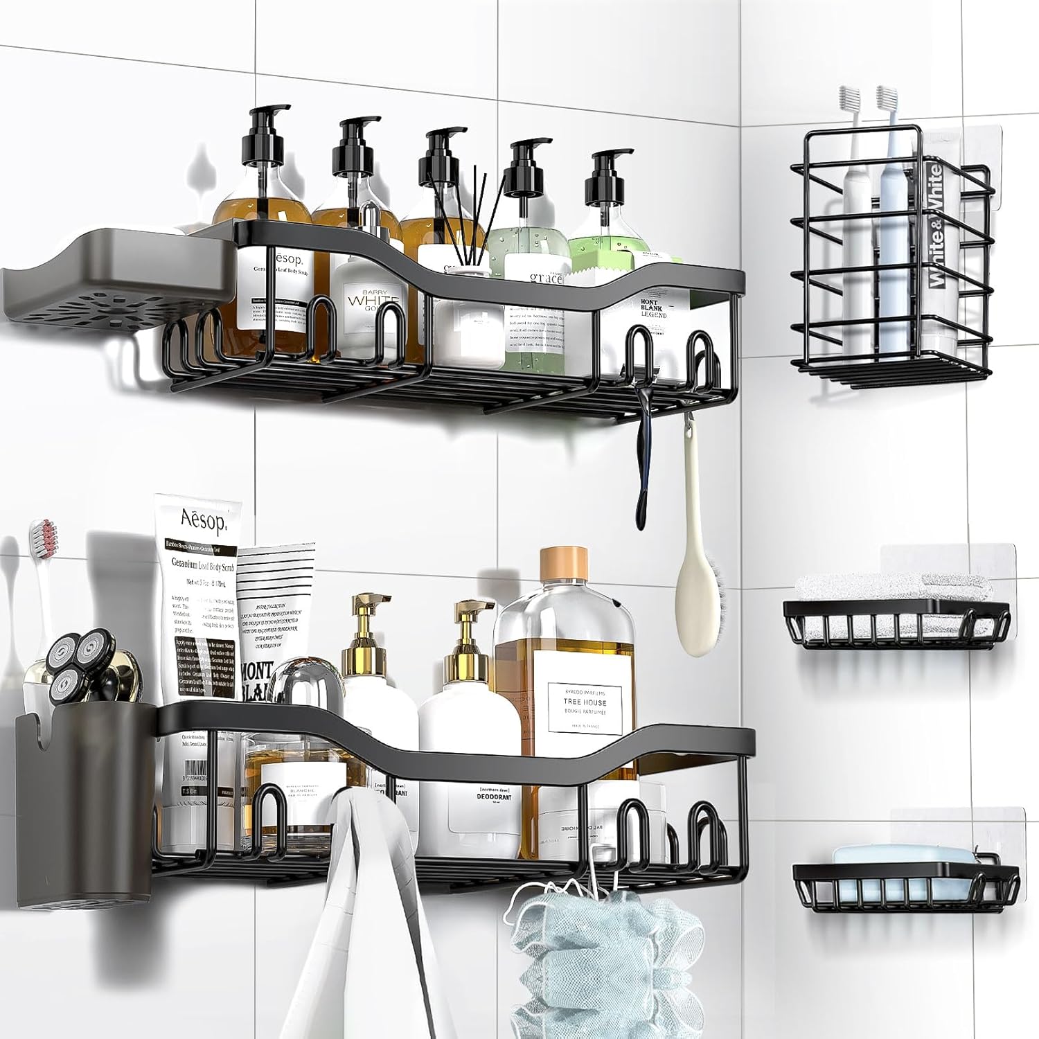 Wall Mounted Bathroom Organizer Shelf