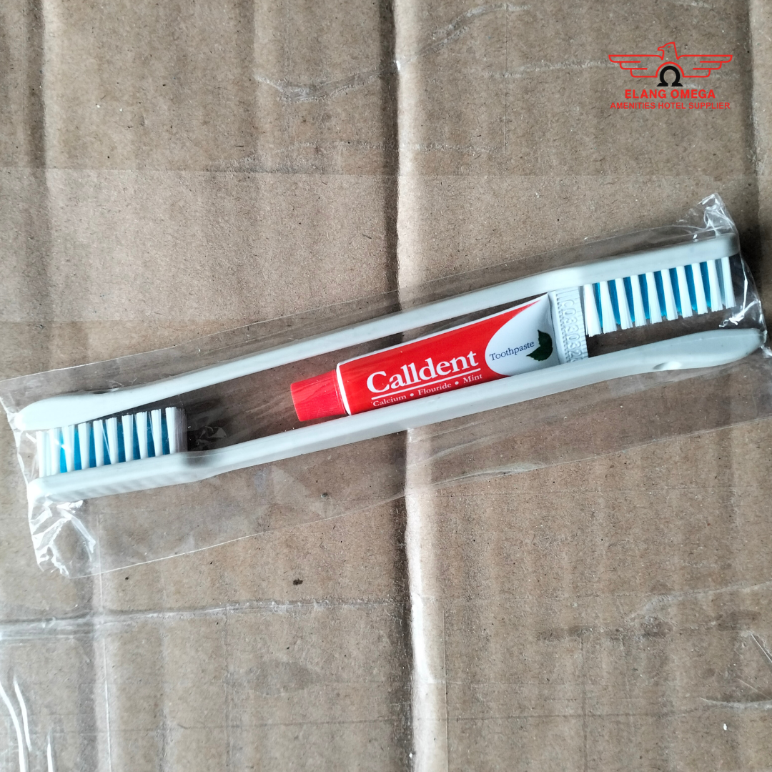 [150 pcs] Dental kit 2 sikat Jet putih biru +pasta 6gr plastik opp seal