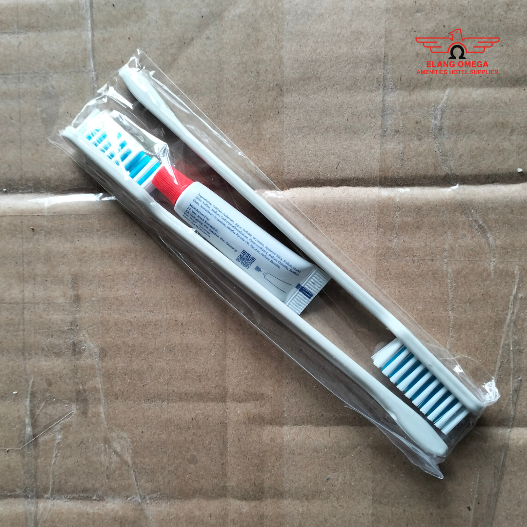 [150 pcs] Dental kit 2 sikat Jet putih biru +pasta 6gr plastik opp seal