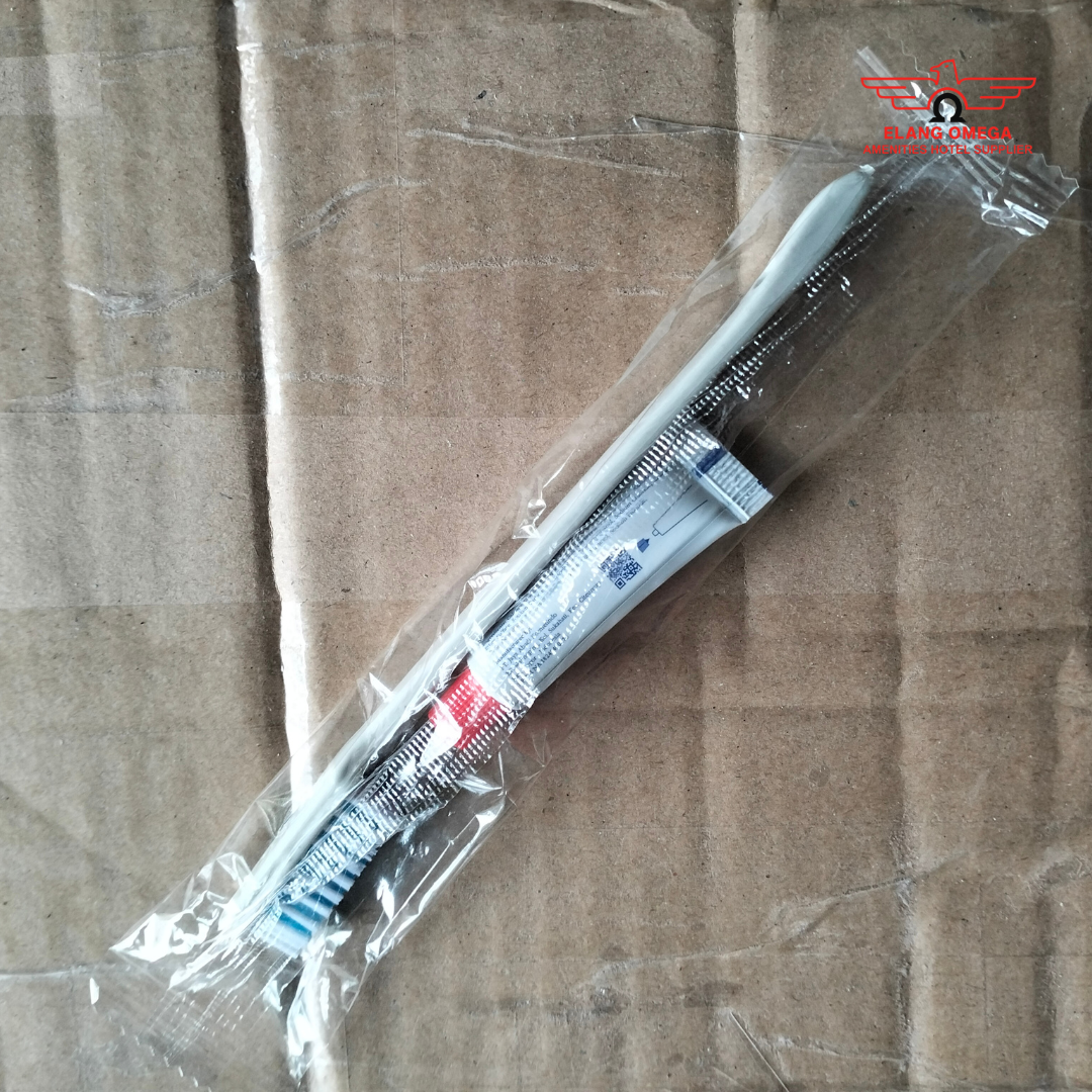 [200 pcs] Dental kit jet set putih biru + pasta 6gr plastik opp seal