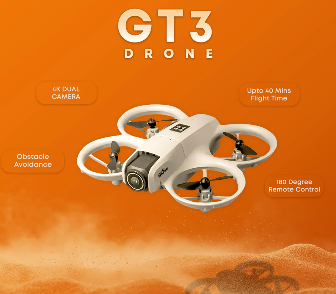 GT3 4K Dual Camera Drone With Obstacle Avoidance: