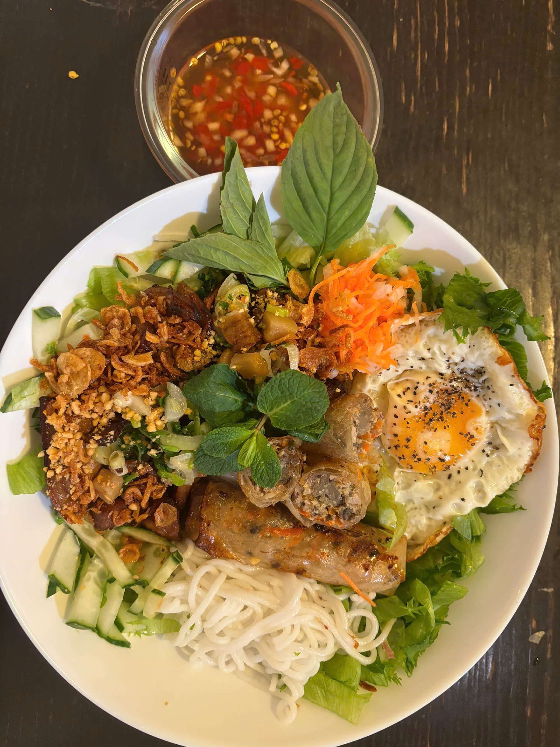 Vietnamese Grilled Pork & Crispy Spring Roll Vermicelli