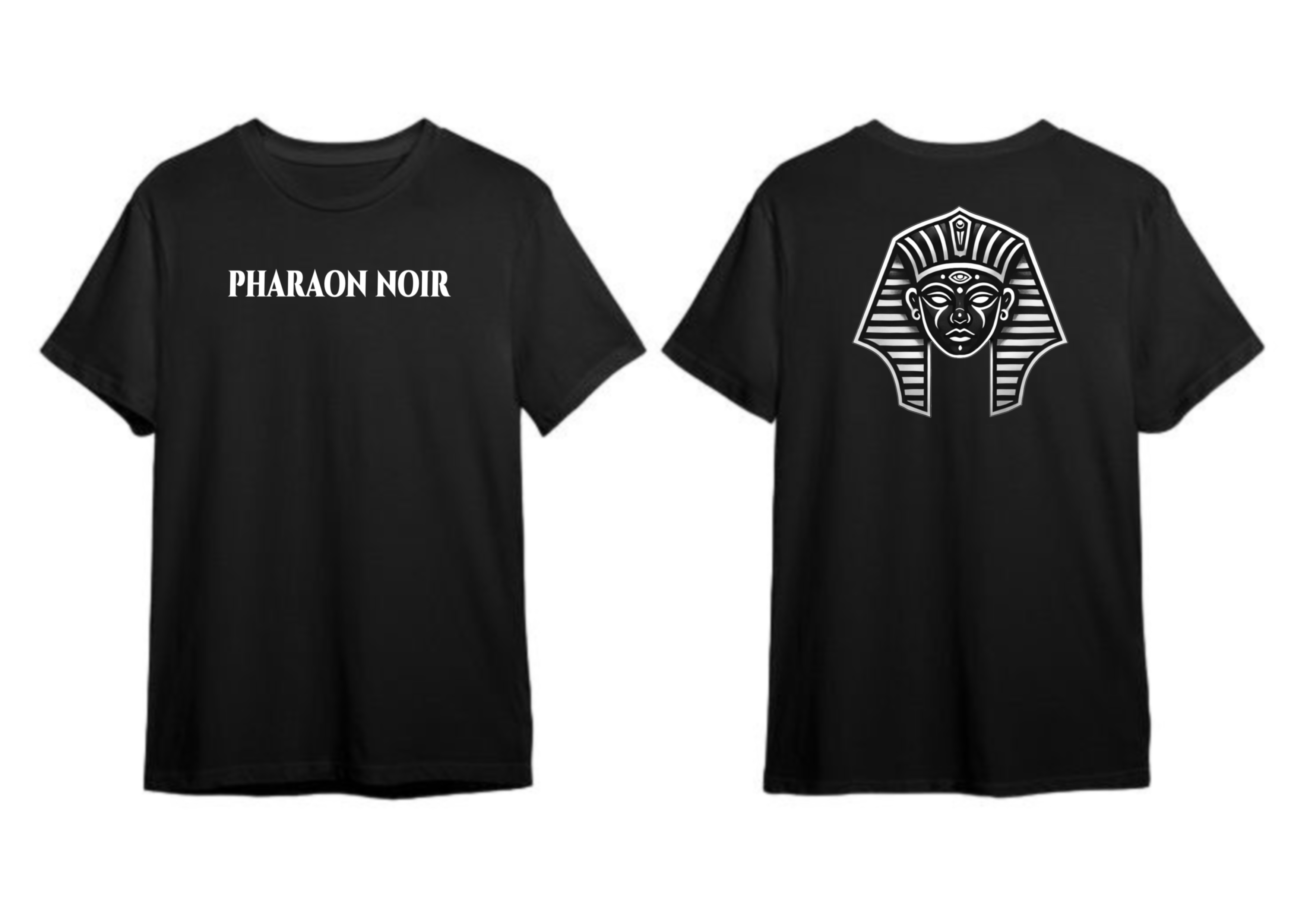 🖤 T-shirt « PHARAON NOIR – CLASSIC LOGO » (Broderie Édition)