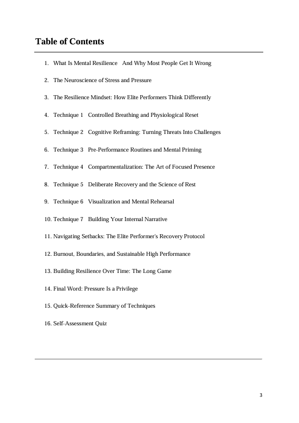 Mental Resilience at Work