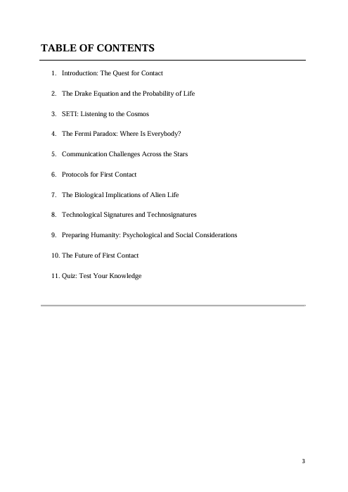 The Science of First Contact