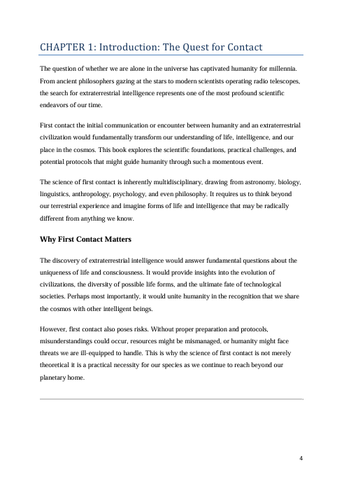 The Science of First Contact