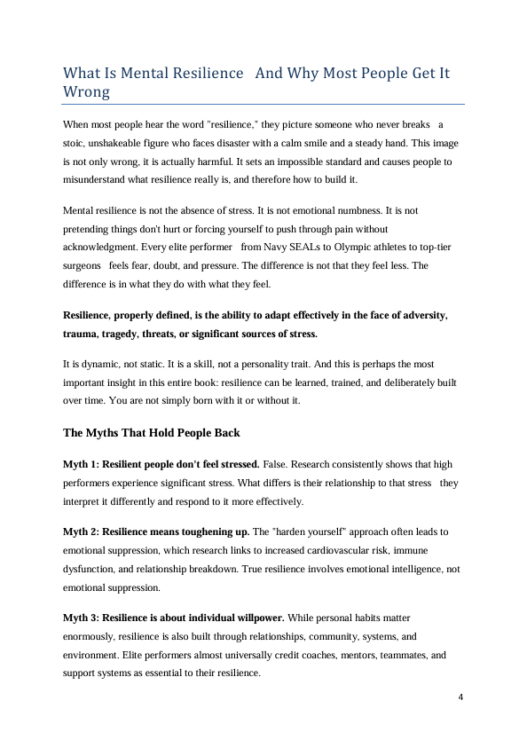 Mental Resilience at Work