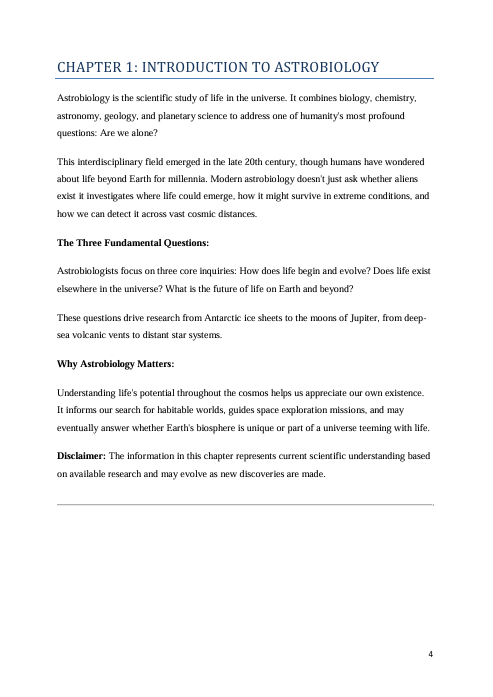 Astrobiology Essentials