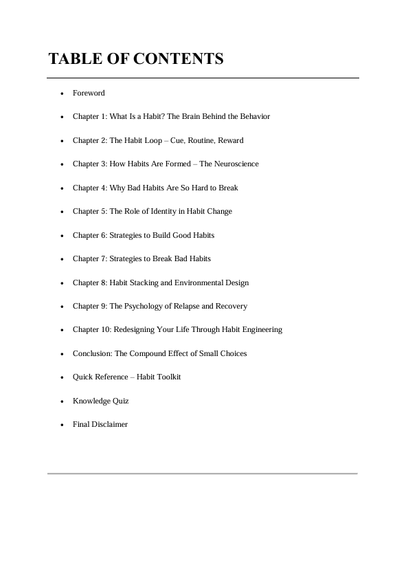 The Science of Habit Formation