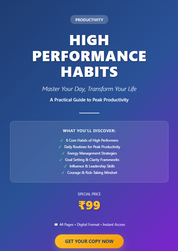 High Performance Habits