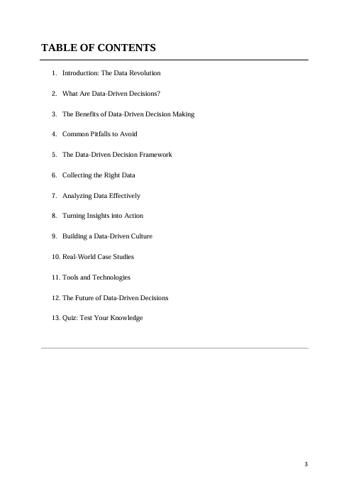 Data-Driven Decisions