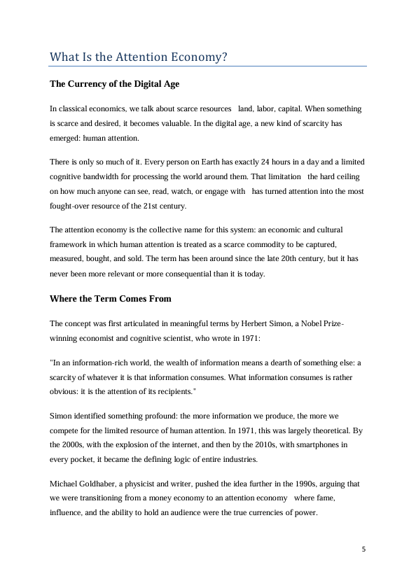 The Attention Economy