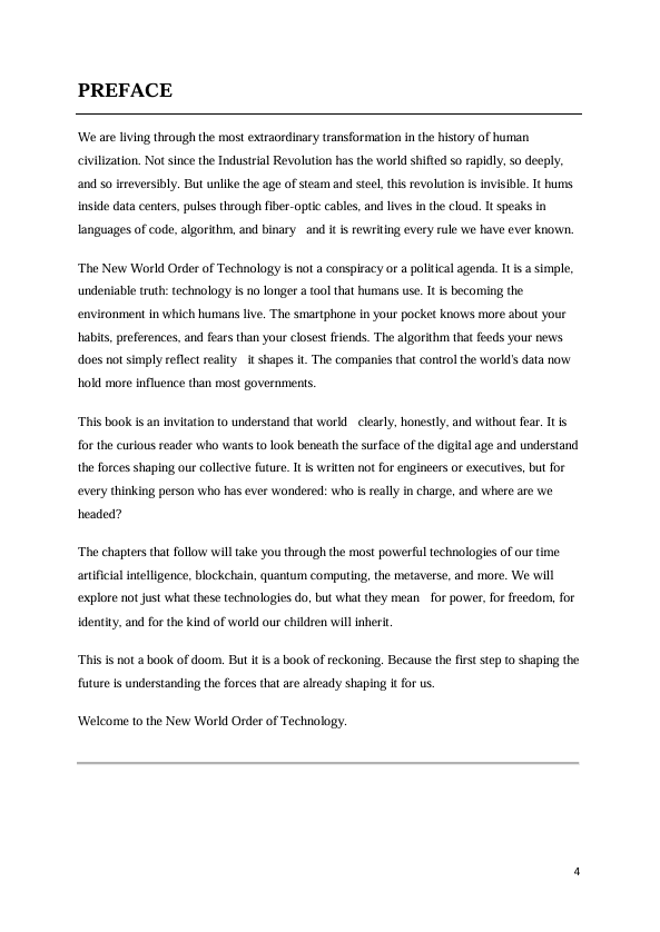 The New World Order of Technology