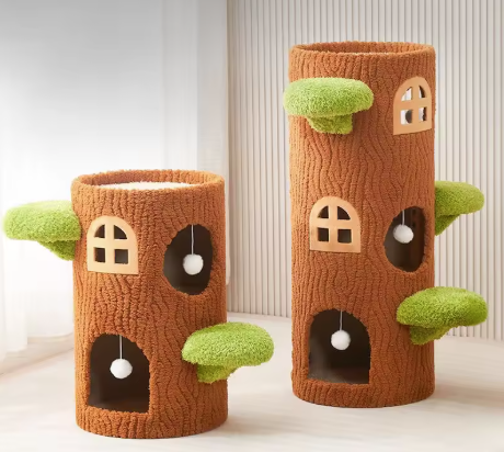 Tree Trunk Cat Condo Set