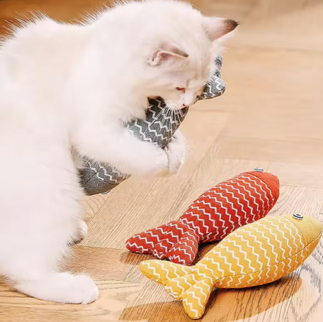 Cat Plush Fish Toys