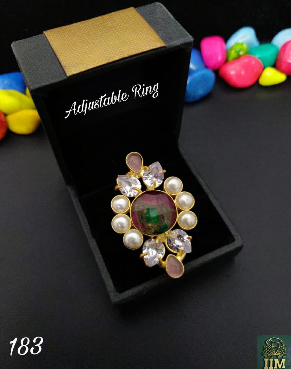 Elegant Adjustable Gemstone Ring