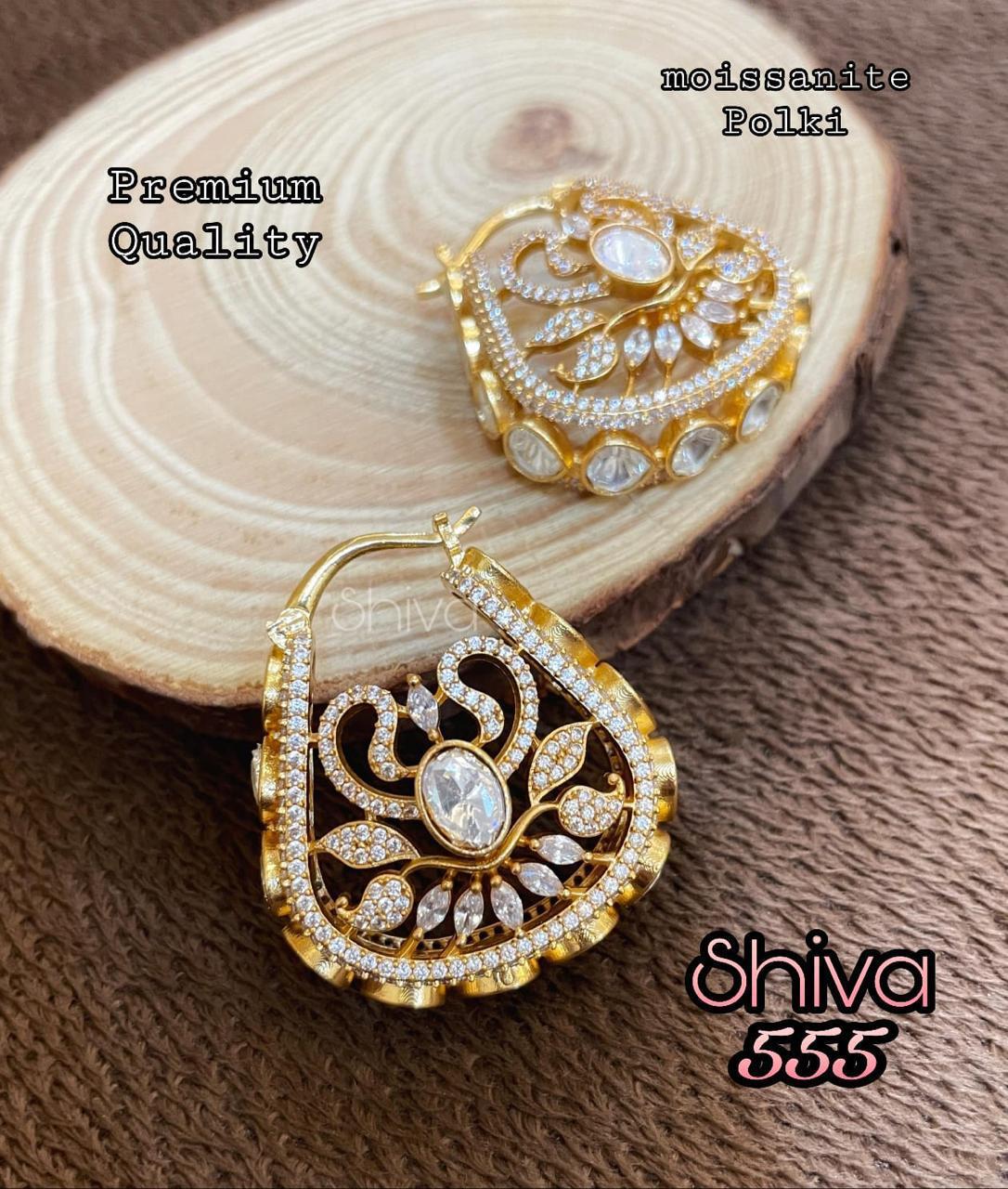 Moissanite Polki Earrings