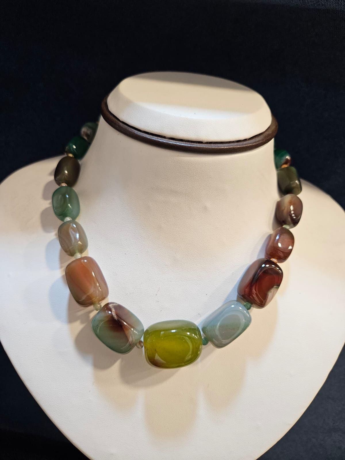 Polished Gemstone Bead Necklace