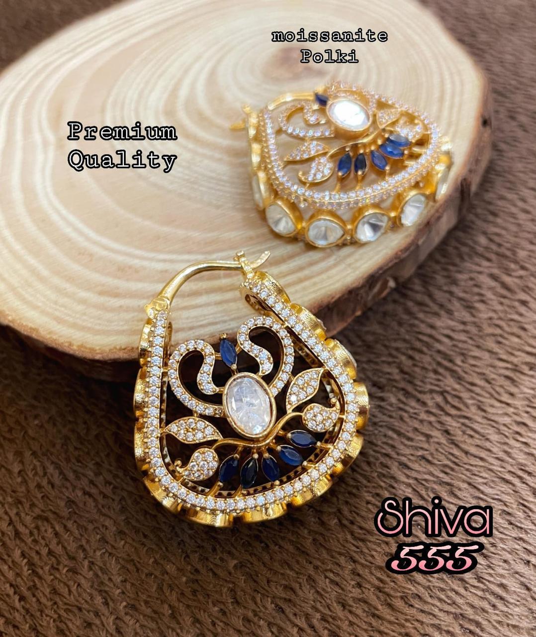 Moissanite Polki Earrings