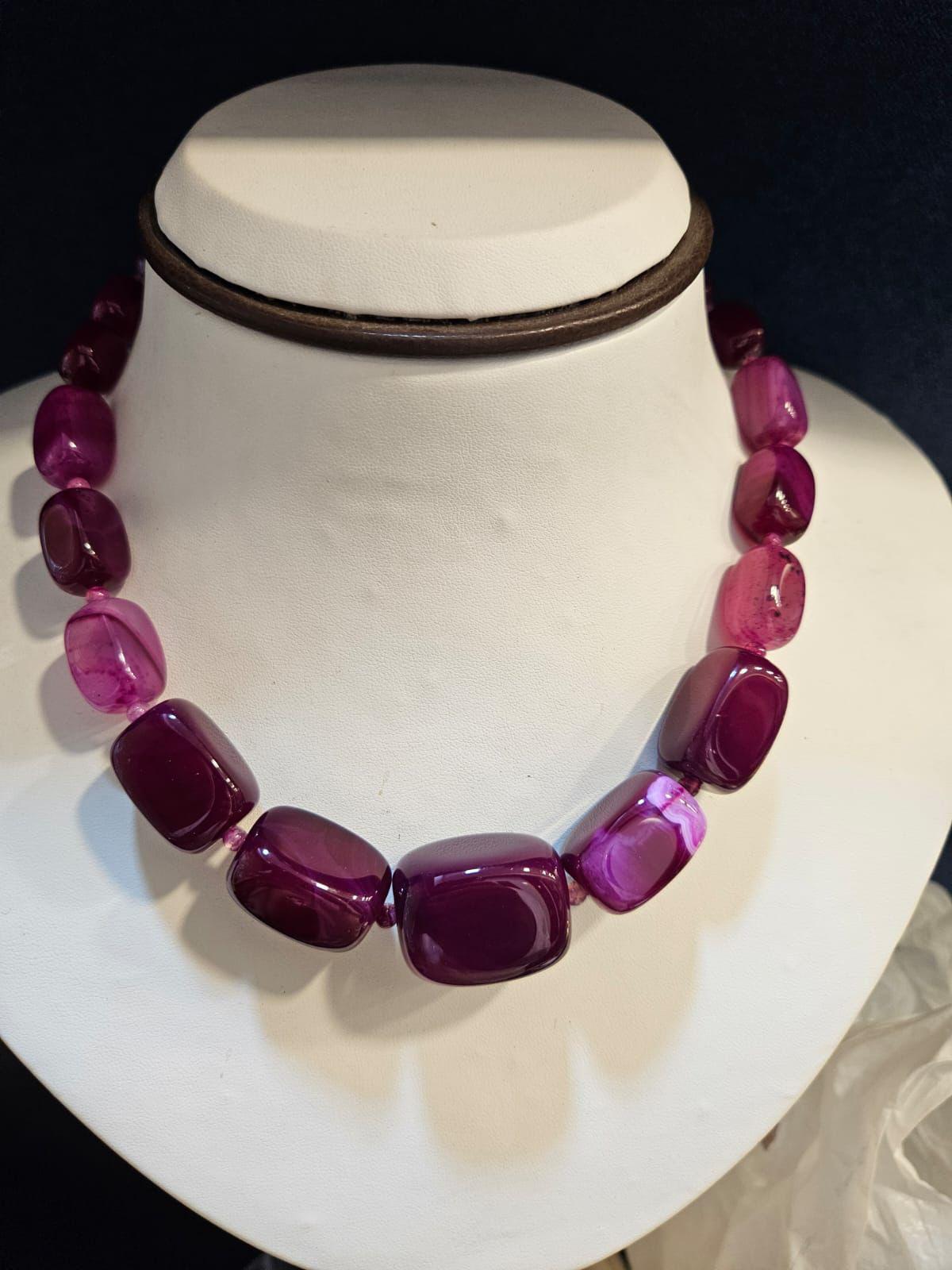 Purple Gemstone Beaded Necklace
