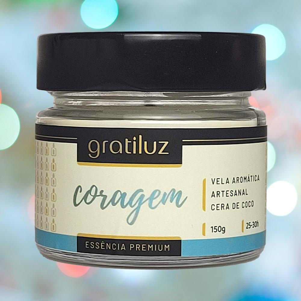 Vela Aromática Coragem – Folhas & Renovação