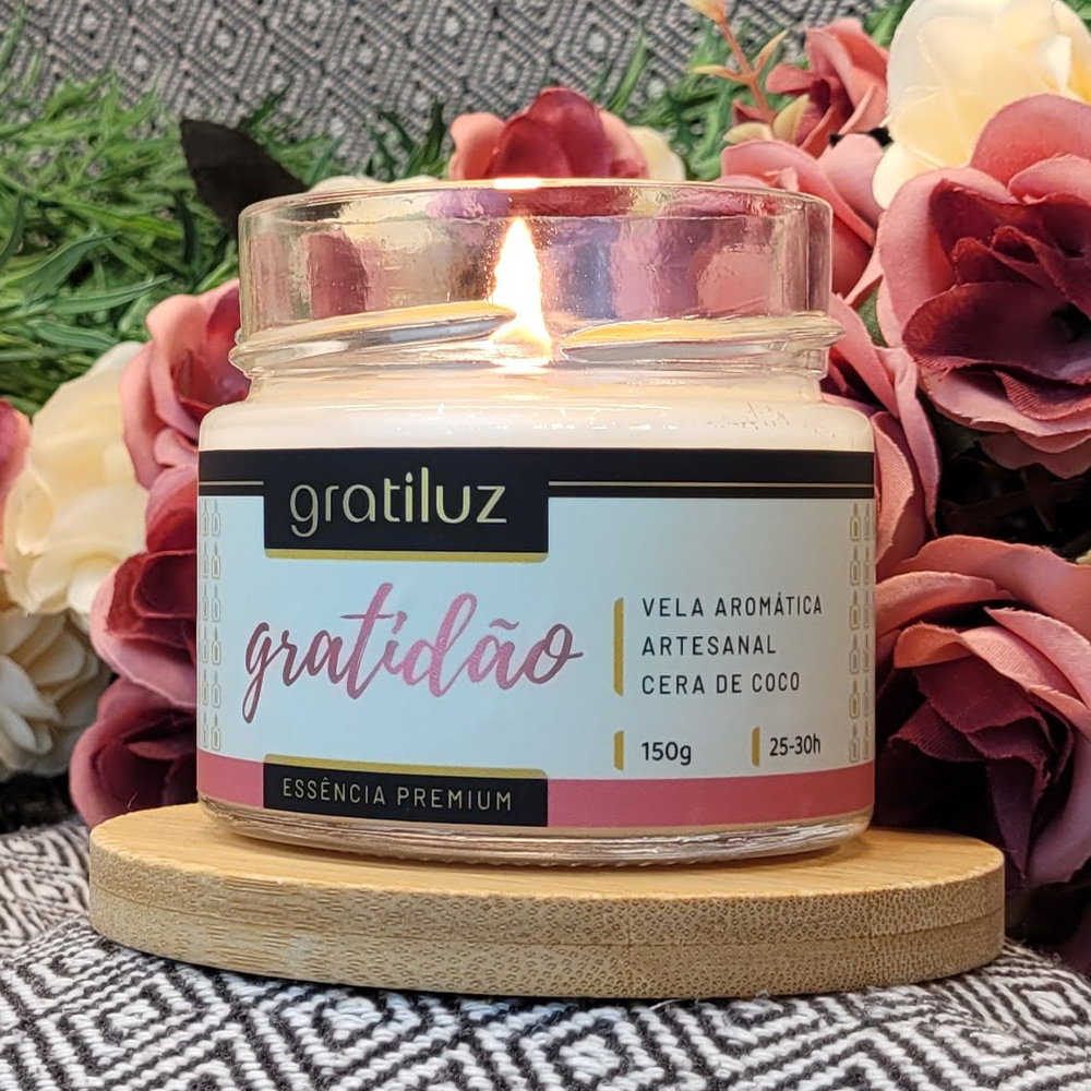 Vela Aromática Gratidão – Canela & Aconchego
