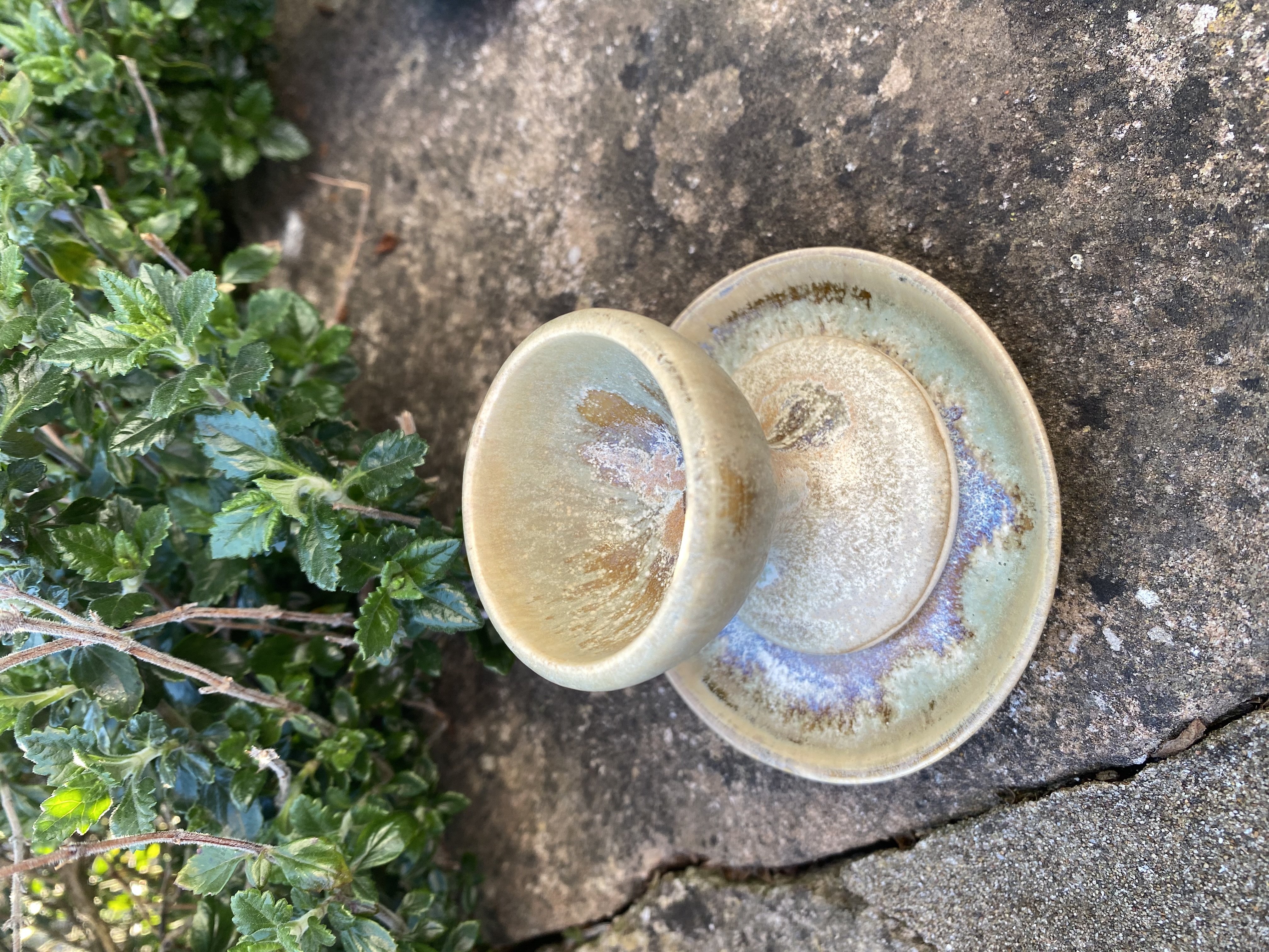 Handcrafted Ceramic Egg Cup and saucer